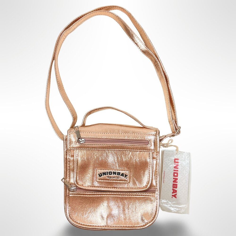 UNIONBAY Metallic Rose Gold Crossbody Bag - New With Tags